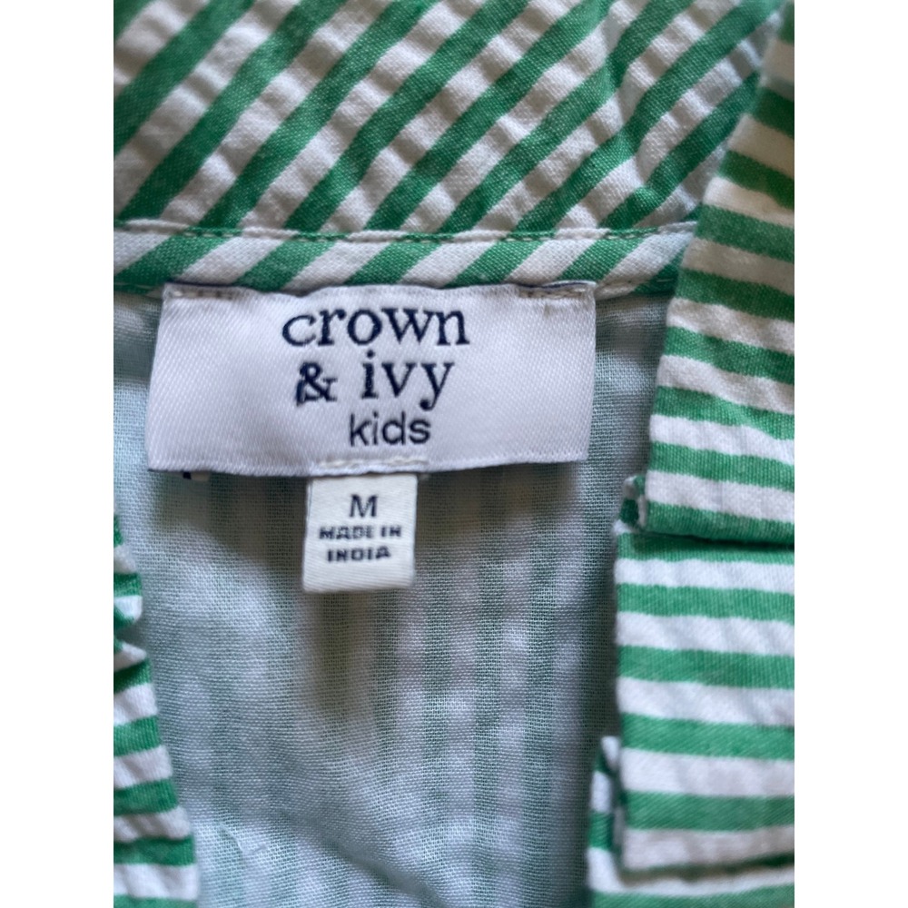 Crown & Ivy Dress Kids Girls Size Medium Striped Tiered Sundress Lined Casual - Picture 2 of 6